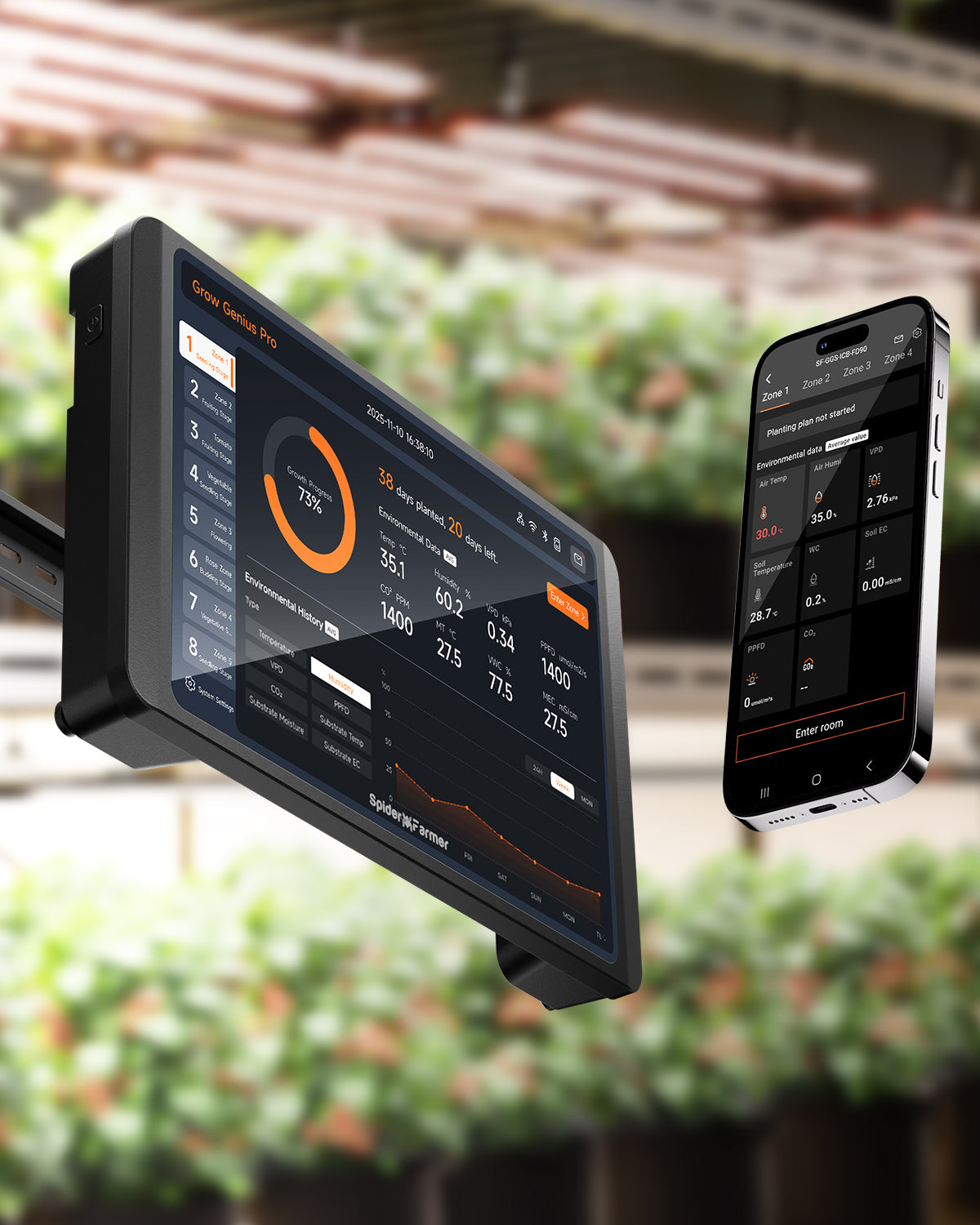 Spider Farmer GGS Pro Controller-Kits | VPD-Überwachung, Zeitplanung, Datenerfassung, Bluetooth & WLAN