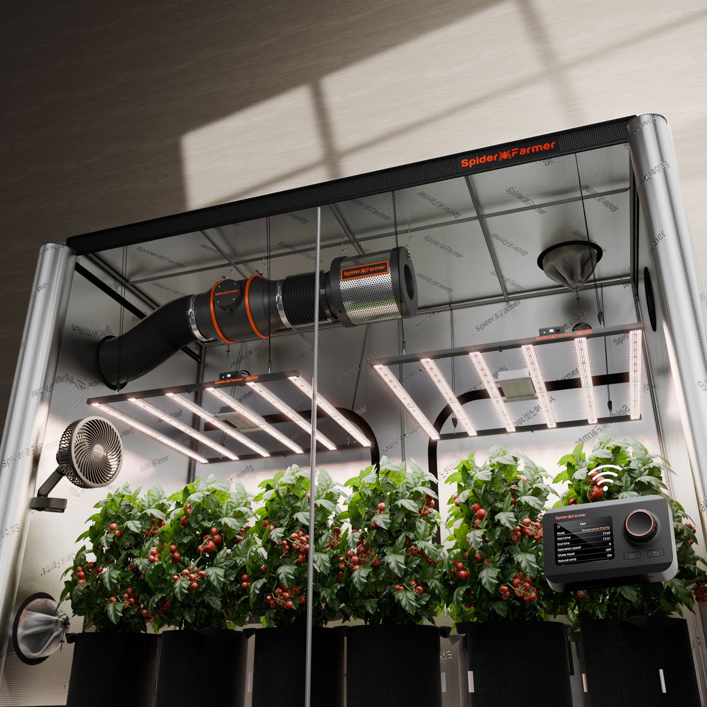 Spider Farmer® 2025 300x150x200 cm Komplettes Growzelt-Set | 2 x neueste Version G8600 Vollspektrum-LED-Pflanzenlampe | App-Steuerung über Bluetooth & WLAN für automatisierte Beleuchtung, Belüftung & Luftzirkulation